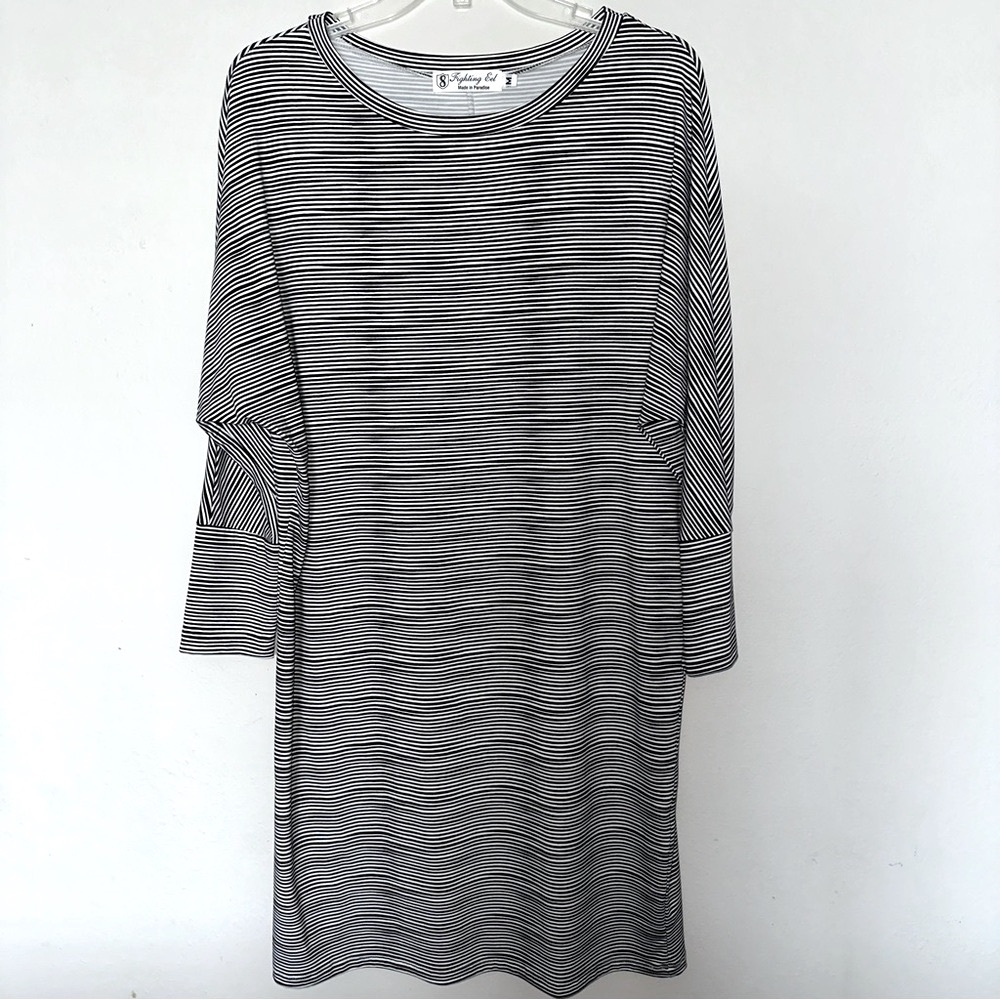Fighting Eel Dress Long Sleeve Black & White M